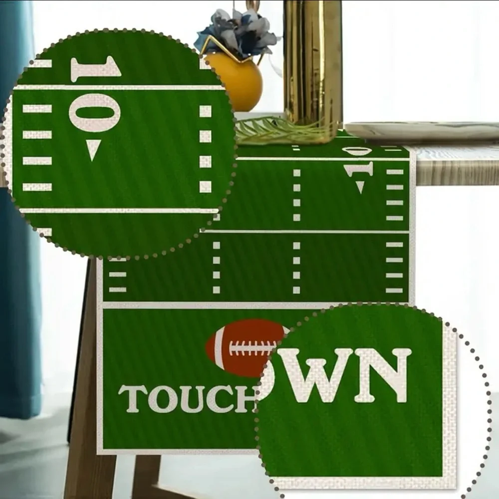 Green Football Field Table Runner, NEW